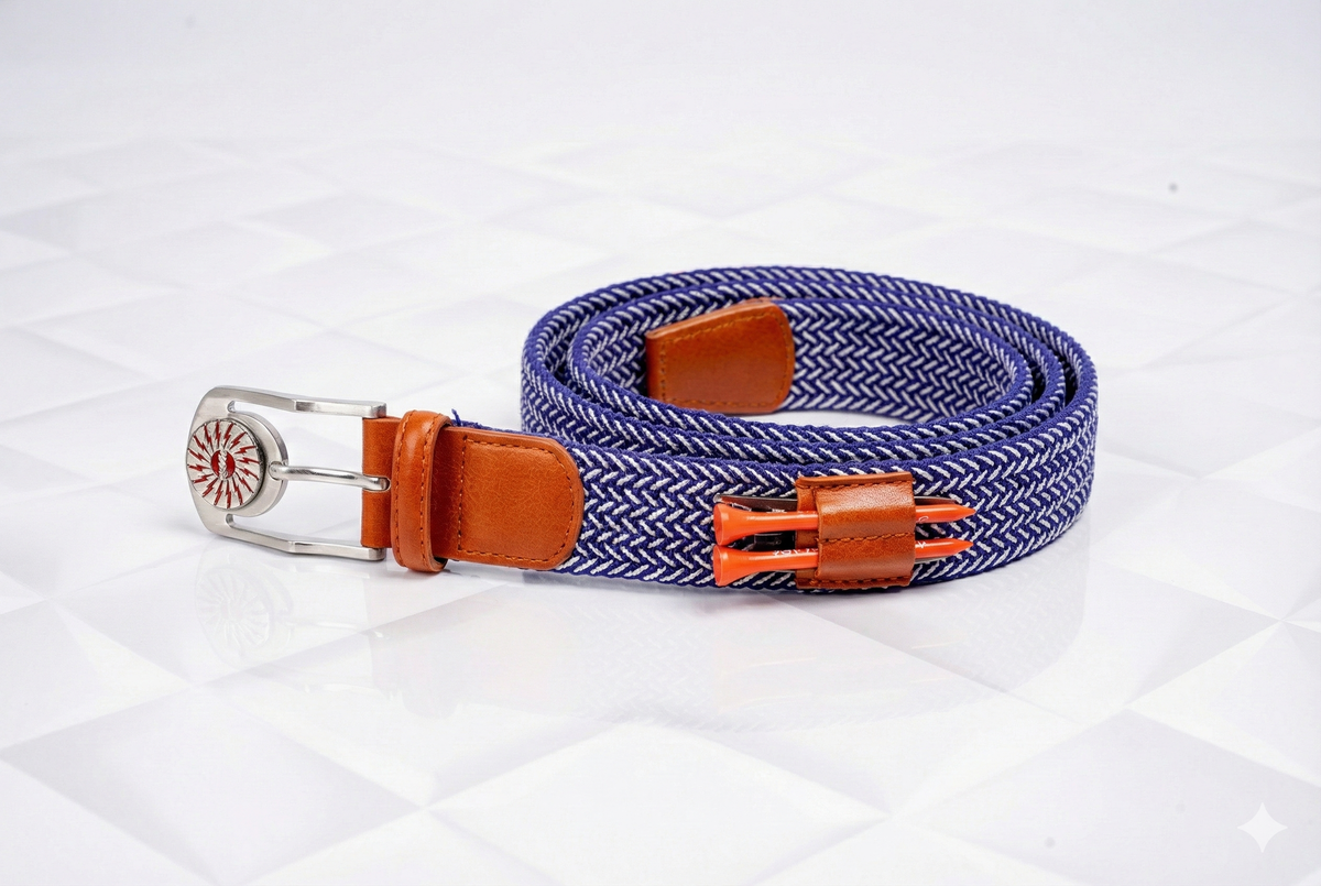 THE BRAIDED BYRD GOLF BELT ♠ Blue/White - The Byrd, LLC