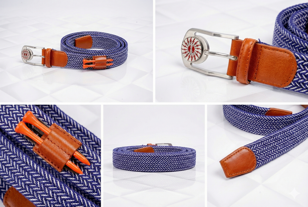 THE BRAIDED BYRD GOLF BELT ♠ Blue/White - The Byrd, LLC