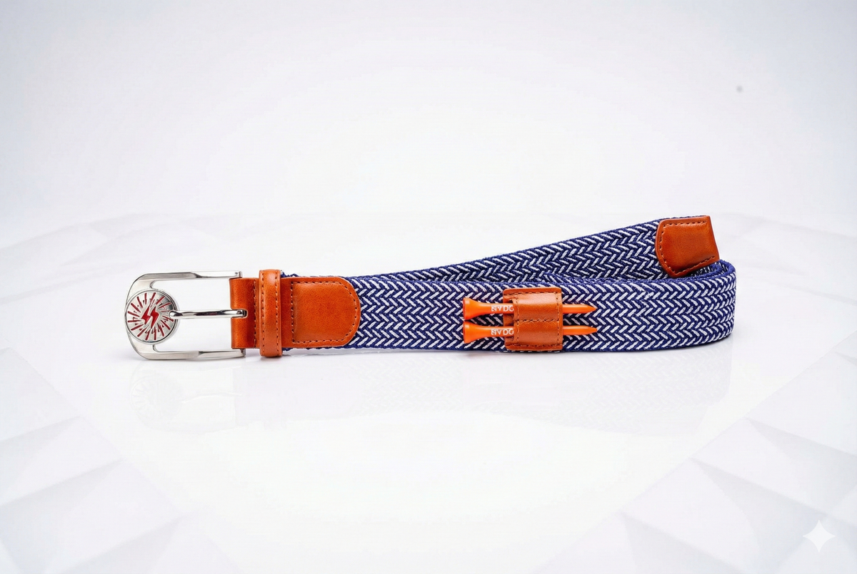 THE BRAIDED BYRD GOLF BELT ♠ Blue/White - The Byrd, LLC