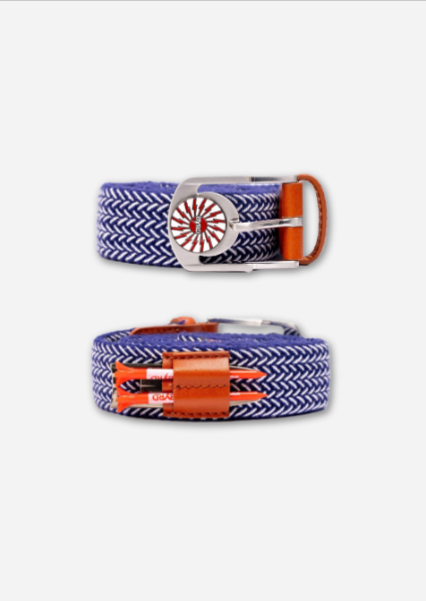 THE BRAIDED BYRD GOLF BELT ♠ Blue/White - The Byrd, LLC