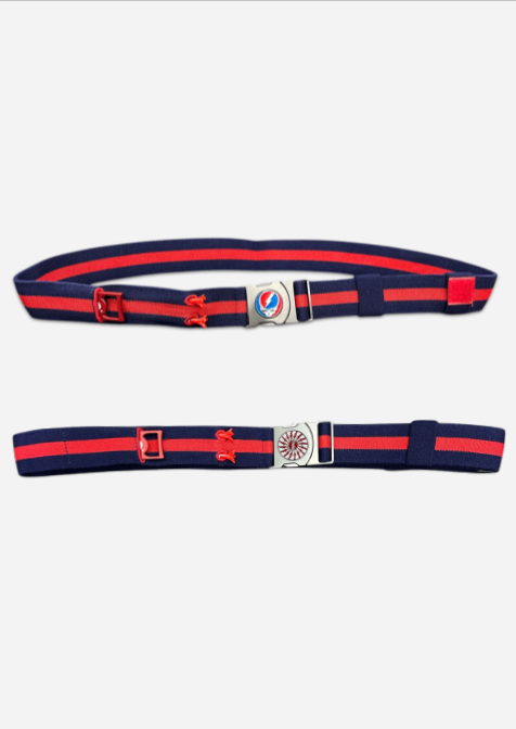 THE BYRD GOLF BELT ✶ Blue / Red Stripe - The Byrd, LLC