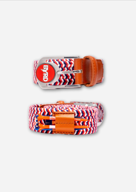 THE BRAIDED BYRD GOLF BELT ♠ Red/White/Blue - The Byrd, LLC